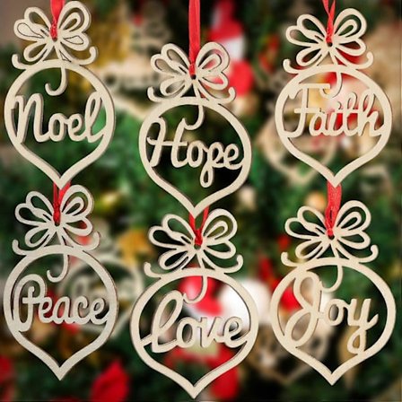 Joulukoristeet puusta, 30 kpl, joulukuusen koristeet