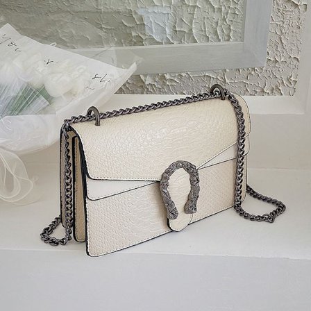 Skulder- og kveldsveske for kvinner - Slangeprintet skinn Messenger Bag C