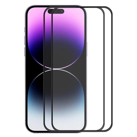 [2-PACK] iPhone 15 Pro Hærdet Glas Skærmbeskytter - Sort