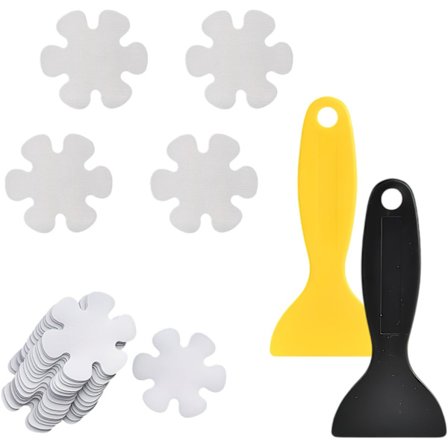 20 stk. Blomsterformede skridsikre bademærkater til badeværelse, brusegulv, trapper, med skraber