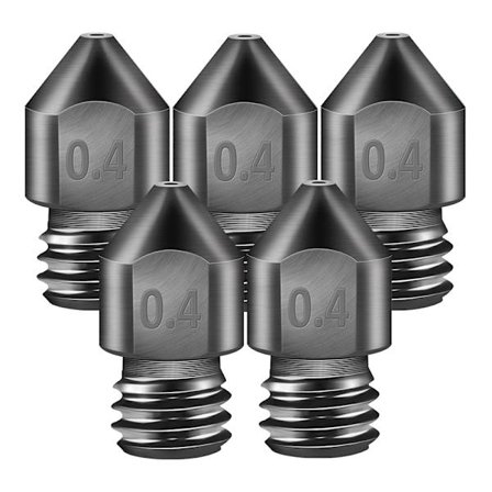 5 stycken härdat stålmunstycke 0,4 mm/ 1,75 mm 3D-skrivare MK8-munstycke