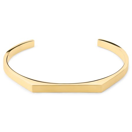 Brazalete angular ajustable de acero inoxidable en tono dorado mate de 5 mm para hombres - Brazaletes