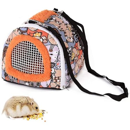 Reiseveske for små kjæledyr, pinnsvin, hamster, marsvin, transportbur for små marsvin, rotter, chinchillaer, hamstere, pinnsvin, bæreveske med 