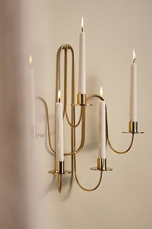 Jotex - Vegglysestake 5 Stearinlys gull - WINDSOR - Kjøp Gavepapir & gavebånd hos Jotex