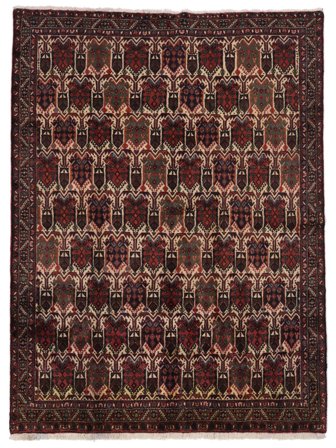 Hand Knotted Persian Afshar Shahre Babak Rug 155X207 Black/Dark Red