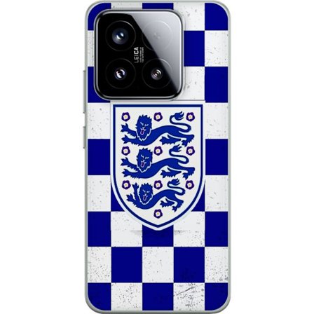 Kompatibelt Mobildeksel til Xiaomi Xiaomi 15 Grafisk sjakkbrett-mønster i blått og hvitt med et klassisk heraldisk emblem, retroinspirert sports- og