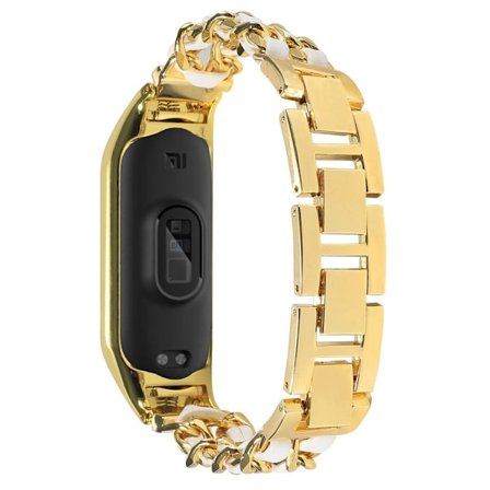 Xiaomi Mi Smart Band 4 / 3 klockarmband med kedja i rostfritt stål - Guld
