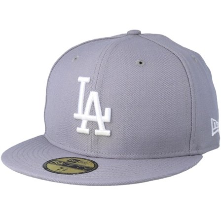 New Era - MLB Grey fitted Czapka Z Daszkiem - Los Angeles Dodgers Los Angeles Dodgers 59FIFTY MLB Basic Grey Fitted @ Hatstore
