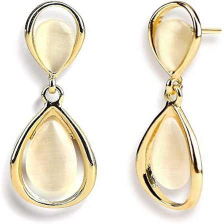 Pärlörhängen för kvinnor, presenter till flickvän/fru/mamma, Design Pärlguld A107-227