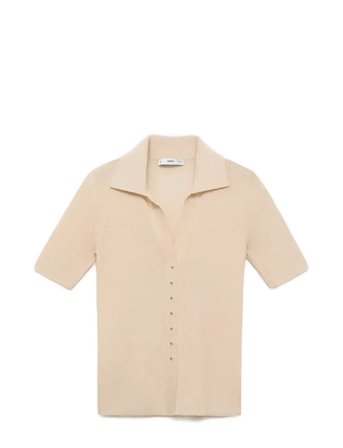 Mango | Ribbed Polo-Neck Sweater | L