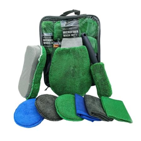 Rengöringsverktyg för biltvätt, 9 st bilrengöringssats, mikrofiberhandduk för biltvätt, mikrofiberhandduk, bilrengöring