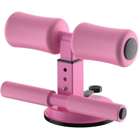 Selvsugende situp-stang, justerbar sit-ups hjelpemiddel, bærbar midje mage treningsverktøy for muskeltrening og kroppsstrekking, rosa