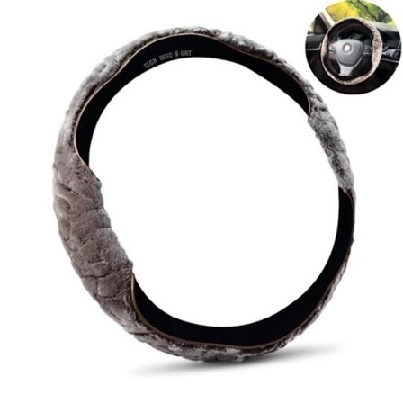 Cover för ratt - TD - Universell - Mjuk plysch - Halkskydd - 37-38 cm