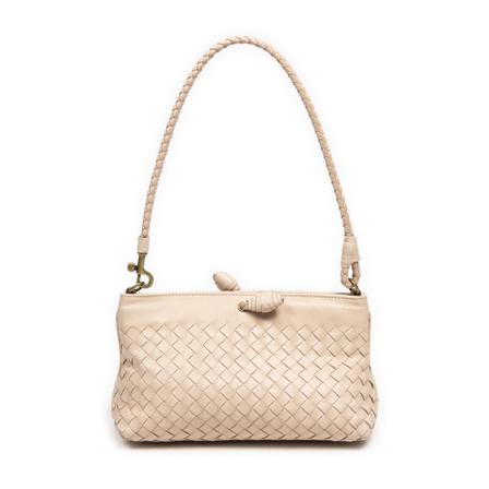 Bottega Veneta Vintage, Pre-owned Shoulder Bags Beige, Dames, Maat:ONE Size,leer