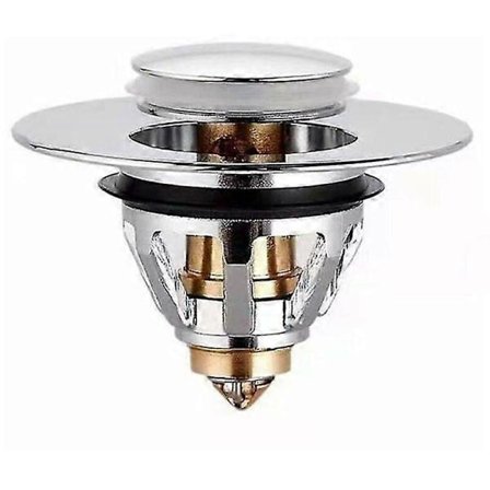 Badekaravløpsstopper Filter Universell Vaskavløp Med Avløpsfilter For Vask Kjøkkenvask Badekaravløp Badekar Deksel 34-38mm Sølv