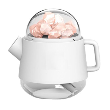 360mL Saltstens Luftfuktare vattenkokare form Trådlös Tyst Eterisk Olja Diffuser för Hem Sovsal Gåva Vit
