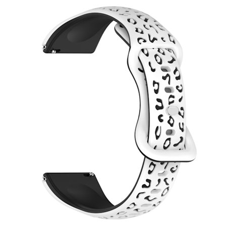 Hvid og sort silikonerem til ur - 16 mm