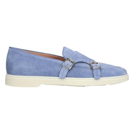 Santoni Monk Sko 59194 Veloursleder Blå, Dame, Størrelse: 37 EU