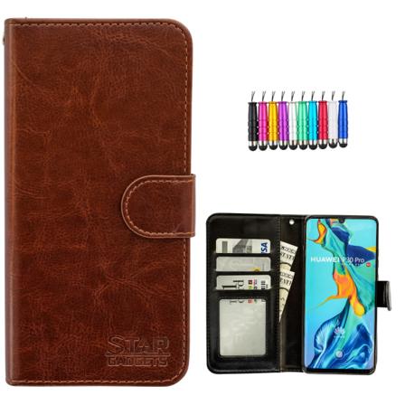 Suojaa Huawei P30 Pro - Nahkakotelo! Brun
