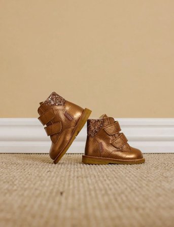 ANGULUS Boots - Flat - With Velcro - Brown - 22