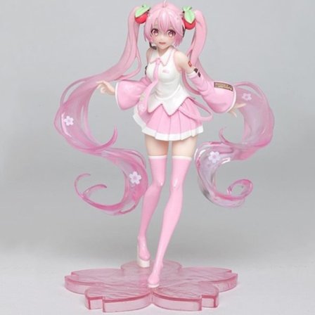 Høy kvalitet Anime Miku Pink Sakura Miku PVC Statue Figur Mote