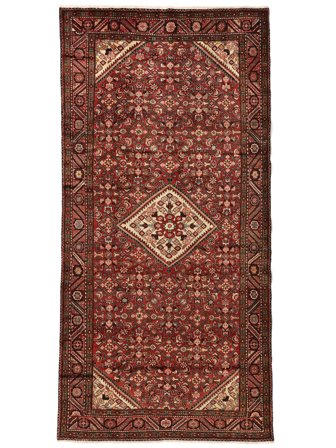 Oriental Hosseinabad Rug 156X320 Dark Red/Black Wool, Persia