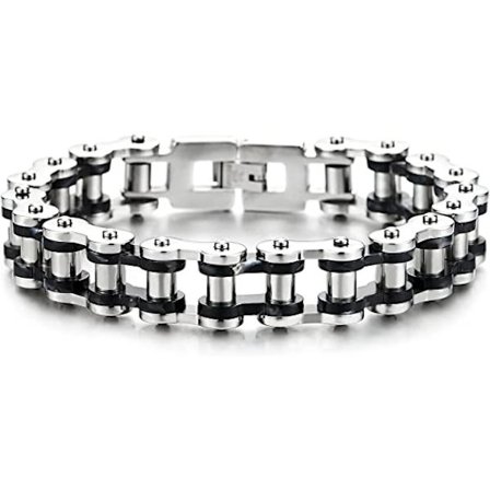 Herre To Tone Rustfrit Stål Armbånd til Mænd - Motorcykel Cykel
