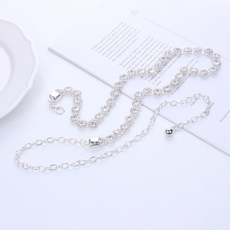 Lyx Clear Rhinestone Midjekedja Body Chain For Women Decora