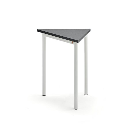 Tisch SONITUS TRIANGEL, 700x600x720 mm, Linoleum dunkelgrau, weiß