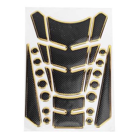 Universal Motorcykel Bränsletank Klistermärke Rund Svamp Tejp Prickskydd Svart Gul