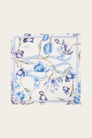 Malina - Sidensjal twill 80x80 - One Size - Tulip Blue
