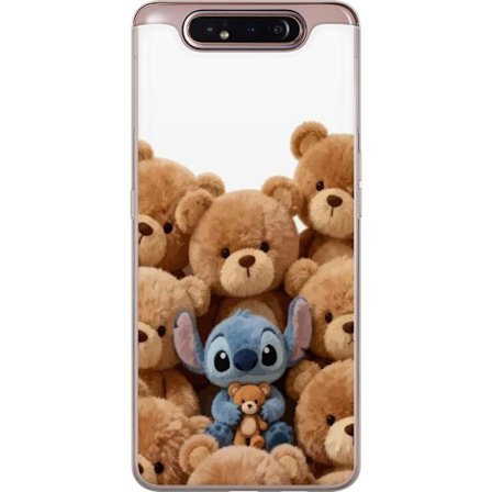 Kompatibel Mobilcover til Samsung Samsung Galaxy A80 Sød og sikker illustration med Stitch omgivet af bamser, der skaber en varm og legende følelse