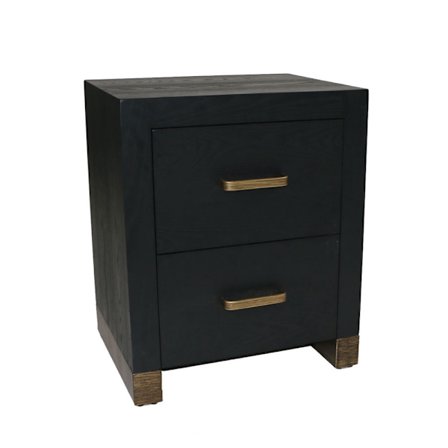 Yöpöytä laatikoilla, mustakulta, 50x40x61 cm