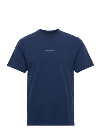 Casual Tee Short Sleeve T-shirts Short-sleeved Blå HAN Kjøbenhavn