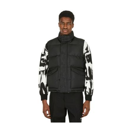 Alexander McQueen, Graffiti Print Sleeveless Jacket Zwart, Heren, Maat:L