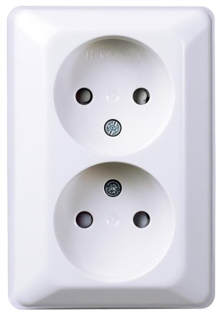 Elko EKO07496 Vägguttag renvit, ojordad Snabbklämma, Strömbrytare & vägguttag