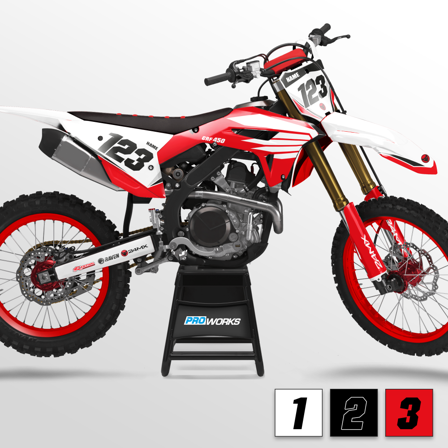 Kompletny Zestaw Naklejek 24MX Inspired z Okleiną na Tablicę pod Numer - Honda CRF 110F 2013-2026