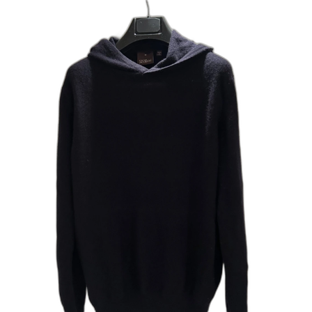 Mörkblå hoodie i kashmir från Oscar Jacobson