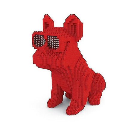 Miniblock söt husdjurshund modellbyggnad Bulldog pedagogisk leksak barn roliga flickgåvor för barn