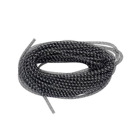 1 pakke 25m Polyester Elastisk Flettet Tråd Tube Snore Garn Tube Mesh Bånd Vævet Reb FIY Håndlavet Hovedbeklædning Armbånd Håndværk Fremstilling (Sort