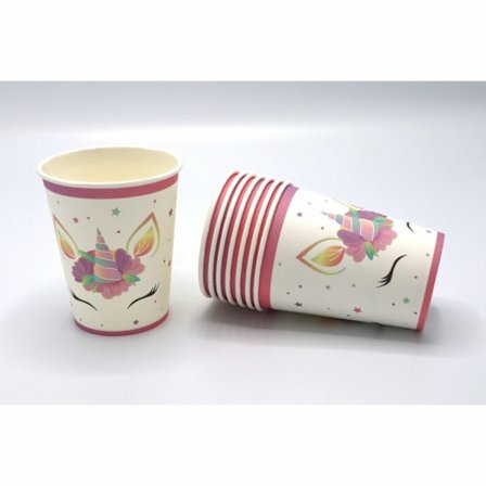 Pappersmugg unicorn 250ml 8-pack