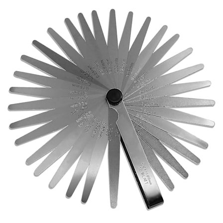 Konisk bladmått, 32 blad 0,001-0,04"/ 0,03-1,00mm Dubbelmärkta tum- och metriska bladmått
