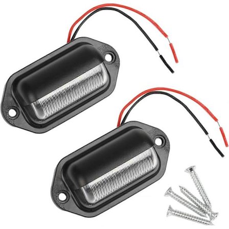 2 STK. LED nummerpladelys vandtæt 6 SMD LED baglygter nummerpladelygte til 12V/24V