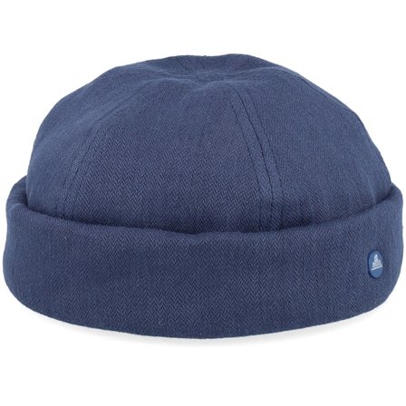 Hammaburg - Blå docker Beanie - Herringbone Navy Docker @ Hatstore