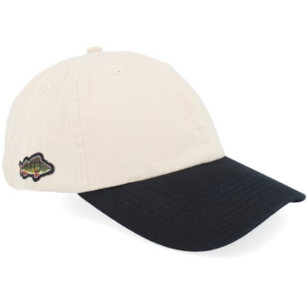 Skillfish - Beige unconstructed Cap - Tiny Perch Fish Stone Washed Stone/Black Dat Cap / Unstructured @ Hatstore