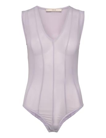 REMAIN Birger Christensen Bodysuit With Cutlines Lila