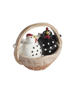 Dekoration Hönor i korg Svart/vit - Påsk - Nääsgränsgården