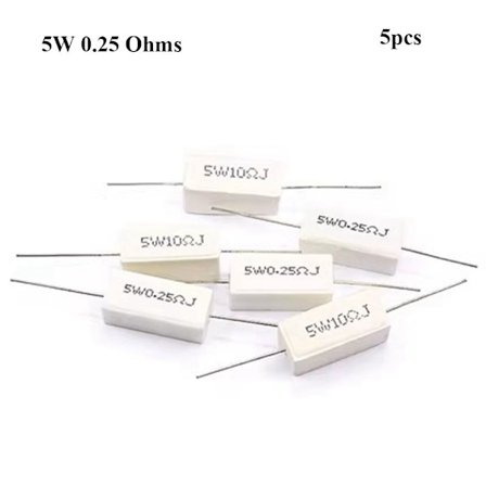 5kpl Sementtivastus Suojavastus 5W 0,25 OHM 5W 0,25