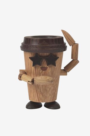 Spring Copenhagen - Trædekoration Esther Espresso To Go Coffee 8,5 cm - Natur - Pynteting - Fra Homeroom