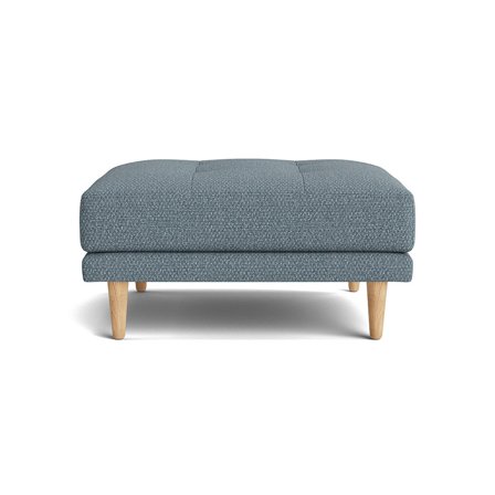 Cali puf - Nordic Blå - 81x71x40cm - Puf - Elegant siddeplads med lyse/mørke bøgetræsben - Funktionel puf til Cali-sofa serien - Behagelig
